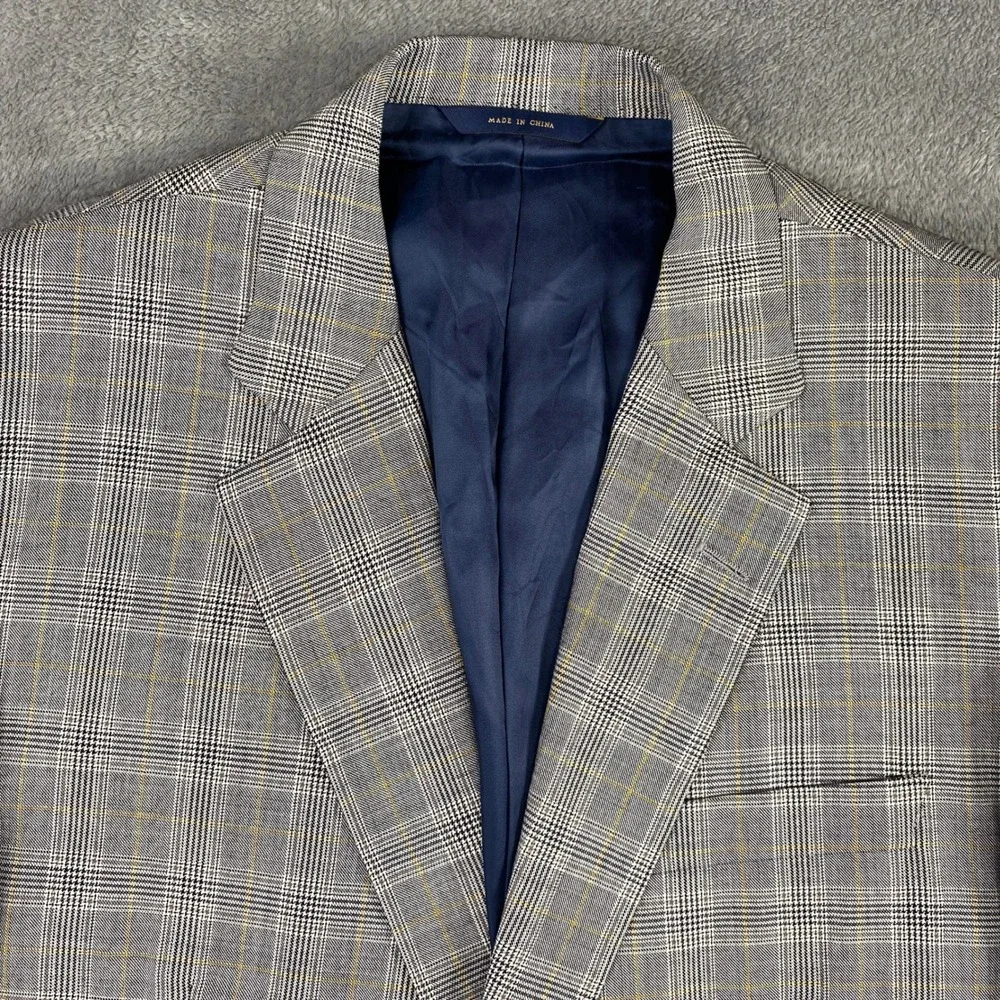 Brooks Brothers Sport Coat Mens 42R Grey Glen Plaid‎ 1818 Madison E. Thomas Wool